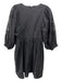 Hunter Bell Size L Black Cotton V Neck Eyelet Floral Puff 3/4 Sleeve Dress Black / L