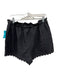 Ulla Johnson Size 10 Black Linen Blend Scalloped Detail Carpenter Pocket Shorts Black / 10