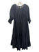 Merlette Size M Black Cotton Half Puff Sleeve Maxi Round Neck Back Keyhole Dress Black / M