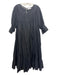 Merlette Size M Black Cotton Half Puff Sleeve Maxi Round Neck Back Keyhole Dress Black / M