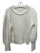 5a7 Cinq a Sept Size L White Nylon & Wool Crew Neck Jeweled Puff Sleeve Sweater White / L