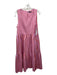 Mark D. Sikes Size 10 Pink & Orange Cotton Tiered Vertical Stripes Midi Dress Pink & Orange / 10