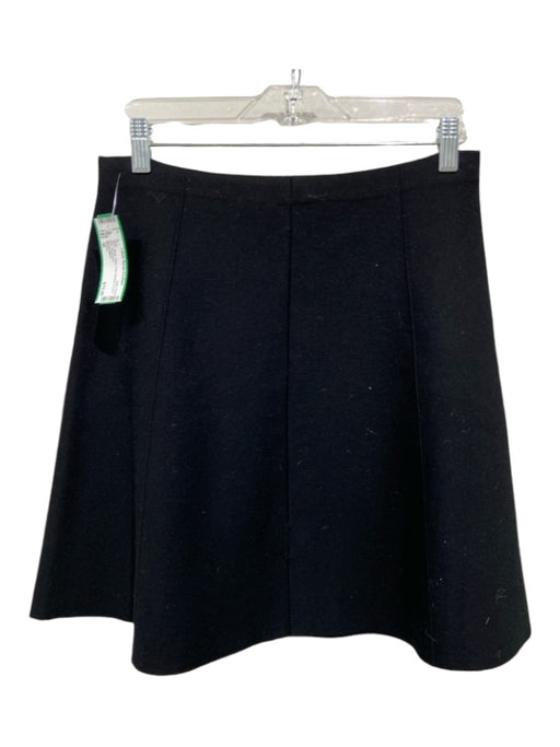 Theory Size M Black Wool Knit Paneled A Line Mini Skirt Black / M