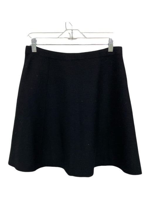 Theory Size M Black Wool Knit Paneled A Line Mini Skirt Black / M