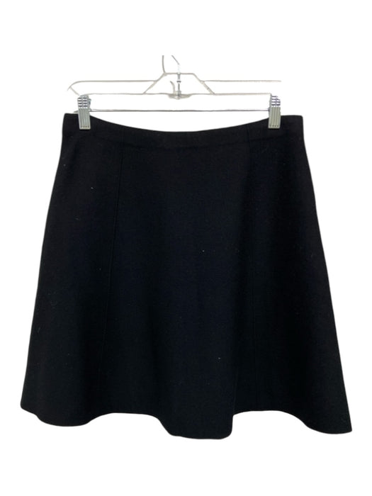 Theory Size M Black Wool Knit Paneled A Line Mini Skirt Black / M