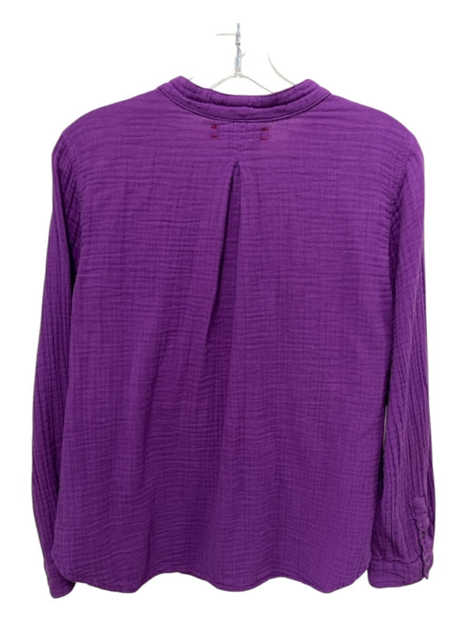 XiRENA Size M Purple Cotton Gauze V Neck Long Sleeve Top Purple / M