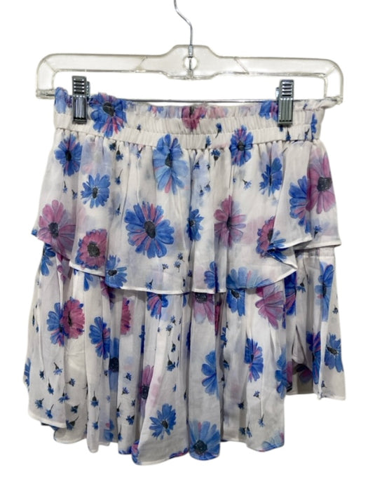 Loveshackfancy Size XS White, Blue, Multi Viscose & Polyester Tiered Skirt White, Blue, Multi / XS