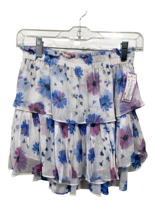 Loveshackfancy Size XS White, Blue, Multi Viscose & Polyester Tiered Skirt White, Blue, Multi / XS