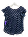 XiRENA Size M Navy & white Cotton Paisley Print Smocked Detail Cap Sleeve Top Navy & white / M