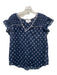 XiRENA Size M Navy & white Cotton Paisley Print Smocked Detail Cap Sleeve Top Navy & white / M