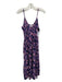 XiRENA Size M navy, purple, white Cotton floral print Spaghetti Strap Dress navy, purple, white / M
