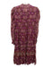 Ulla Johnson Size 10 Purple, Brown, Multi Silk Abstract Print Long Sleeve Dress Purple, Brown, Multi / 10