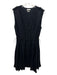 Jason Wu Size 10 Black Silk Ruffle Detail Sleeveless Drawstring Waist Dress Black / 10