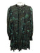 Ulla Johnson Size 10 Green, Brown, Multi Polyester Blend Abstract Floral Dress Green, Brown, Multi / 10