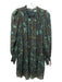 Ulla Johnson Size 10 Green, Brown, Multi Polyester Blend Abstract Floral Dress Green, Brown, Multi / 10