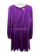 Milly Size 10 Purple Polyester Long Sleeve Back Zip Dress Purple / 10