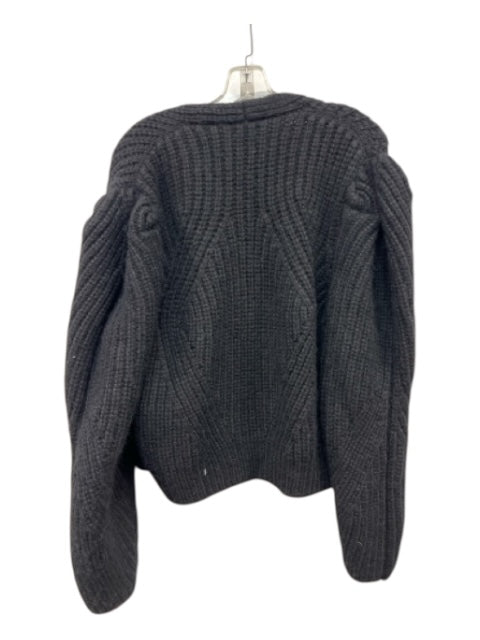 Ulla Johnson Size M Black Baby Alpaca & Acrylic Buttons Chunky Knit Cardigan Black / M