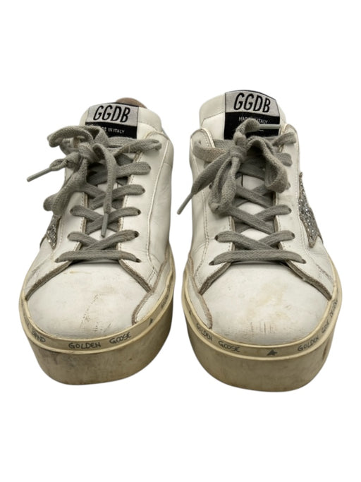 Golden Goose Shoe Size 37 White, Silver, Blue Leather Sparkle detail Sneakers White, Silver, Blue / 37