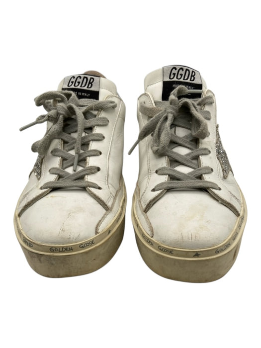 Golden Goose Shoe Size 37 White, Silver, Blue Leather Sparkle detail Sneakers White, Silver, Blue / 37