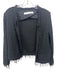 IRO Size 00P Black Cotton Blend Long Sleeve Boucle Fringe Open Front Jacket Black / 00P