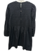 Ganni Size 6 Black Poplin Cotton Long puff sleeve smocked Back button Dress Black / 6