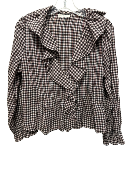 Doen Size Medium Black, Yellow, Red Organic Cotton Long Sleeve Gingham Top Black, Yellow, Red / Medium