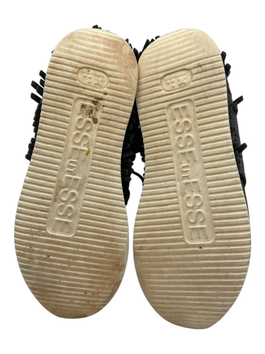 Esse Ut Esse Shoe Size 37 Faded Black Leather Upper Lace Up Fringe Sneakers Faded Black / 37