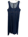 Rails Size L Med Dark Wash Cotton Denim Sleeveless Contrast Stitch Maxi Dress Med Dark Wash / L