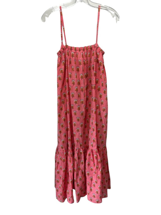 J. Crew Size M Orange, Yellow & White Cotton Spaghetti Strap Floral Maxi Dress Orange, Yellow & White / M