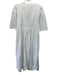 Rhode Size M White Cotton 1/2 Sleeve Mother of Pearl Buttons V Neck Maxi Dress White / M