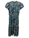 Ulla Johnson Size 8 blue, orange & purple Silk Short Puff Sleeve Midi Dress blue, orange & purple / 8