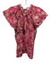Ulla Johnson Size 8 Pink, Black & Beige Cotton Short Sleeve Floral V Neck Top Pink, Black & Beige / 8