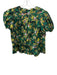 Ulla Johnson Size 10 Green, Yellow & Multicolor Cotton Short Balloon Sleeve Top Green, Yellow & Multicolor / 10