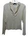 Veronica Beard Size M Cream Cotton Ribbed Long Sleeve 1/2 Button V Neck Top Cream / M