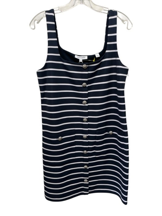 Veronica Beard Size M Navy & white Polyester Blend Sleeveless Above Knee Dress Navy & white / M
