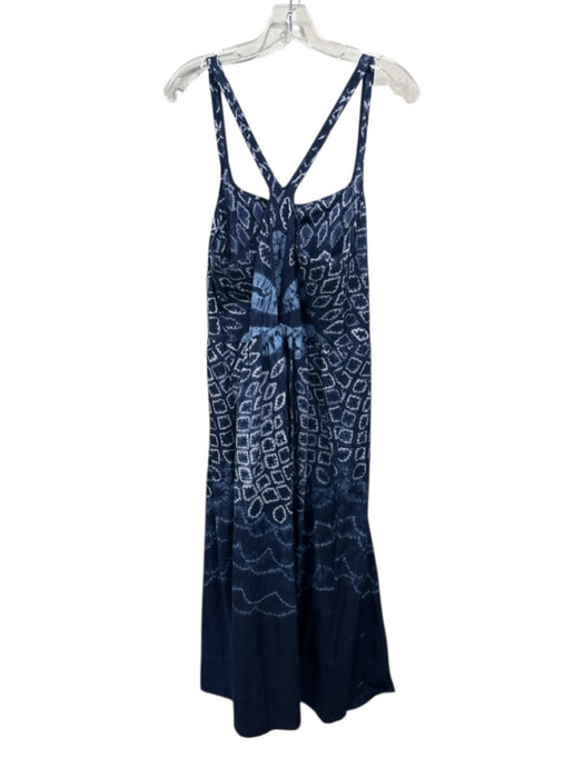 Sea New York Size M Blue & White Cotton Sleeveless Tie Dye Empire Waist Dress Blue & White / M