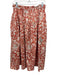 Ulla Johnson Size 8 Orange & cream Cotton Paperbag Waist Drawstring Floral Skirt Orange & cream / 8