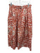 Ulla Johnson Size 8 Orange & cream Cotton Paperbag Waist Drawstring Floral Skirt Orange & cream / 8
