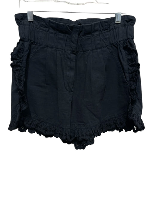 Sea New York Size 8 Black Wash Cotton Paperbag Waist scallop trim Pockets Shorts Black Wash / 8