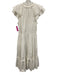 Ulla Johnson Size 10 White Cotton Cap Sleeve Eyelet V Neck Midi Dress White / 10
