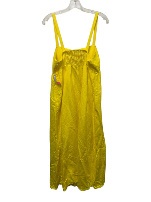 L'agence Size 8 Yellow Linen & Rayon Sleeveless Maxi shoulder straps Dress Yellow / 8