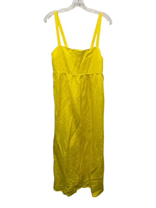 L'agence Size 8 Yellow Linen & Rayon Sleeveless Maxi shoulder straps Dress Yellow / 8