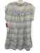 Marie Oliver Size M White & Blue Silk & Linen Cap Sleeve All Over Print Dress White & Blue / M