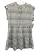 Marie Oliver Size M White & Blue Silk & Linen Cap Sleeve All Over Print Dress White & Blue / M