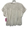 XiRENA Size M White Cotton Cap Sleeve 1/2 Button Cut Outs Lace Detail Top White / M