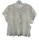 XiRENA Size M White Cotton Cap Sleeve 1/2 Button Cut Outs Lace Detail Top White / M