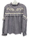 Louise Misha Size 36 White, Navy, Purple Cotton Checkered Long Sleeve Top White, Navy, Purple / 36