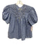 Rachel Comey Size 10 Blue & White Cotton Short Sleeve Gingham Button Up Top Blue & White / 10