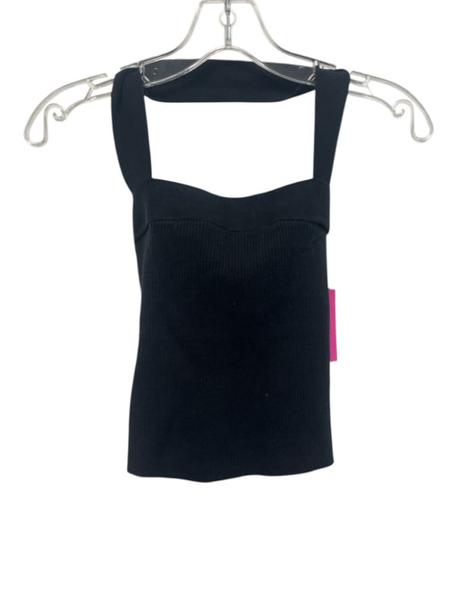 Reformation Size XS Black Cotton Sleeveless Halter Ribbed Top Black / XS