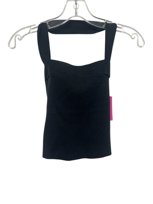 Reformation Size XS Black Cotton Sleeveless Halter Ribbed Top Black / XS